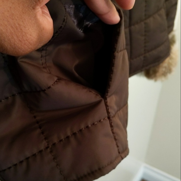Brown Fall Button Up Jacket With Faux Fur Collar And Cuffs Side Pockets - Picture 4 of 7